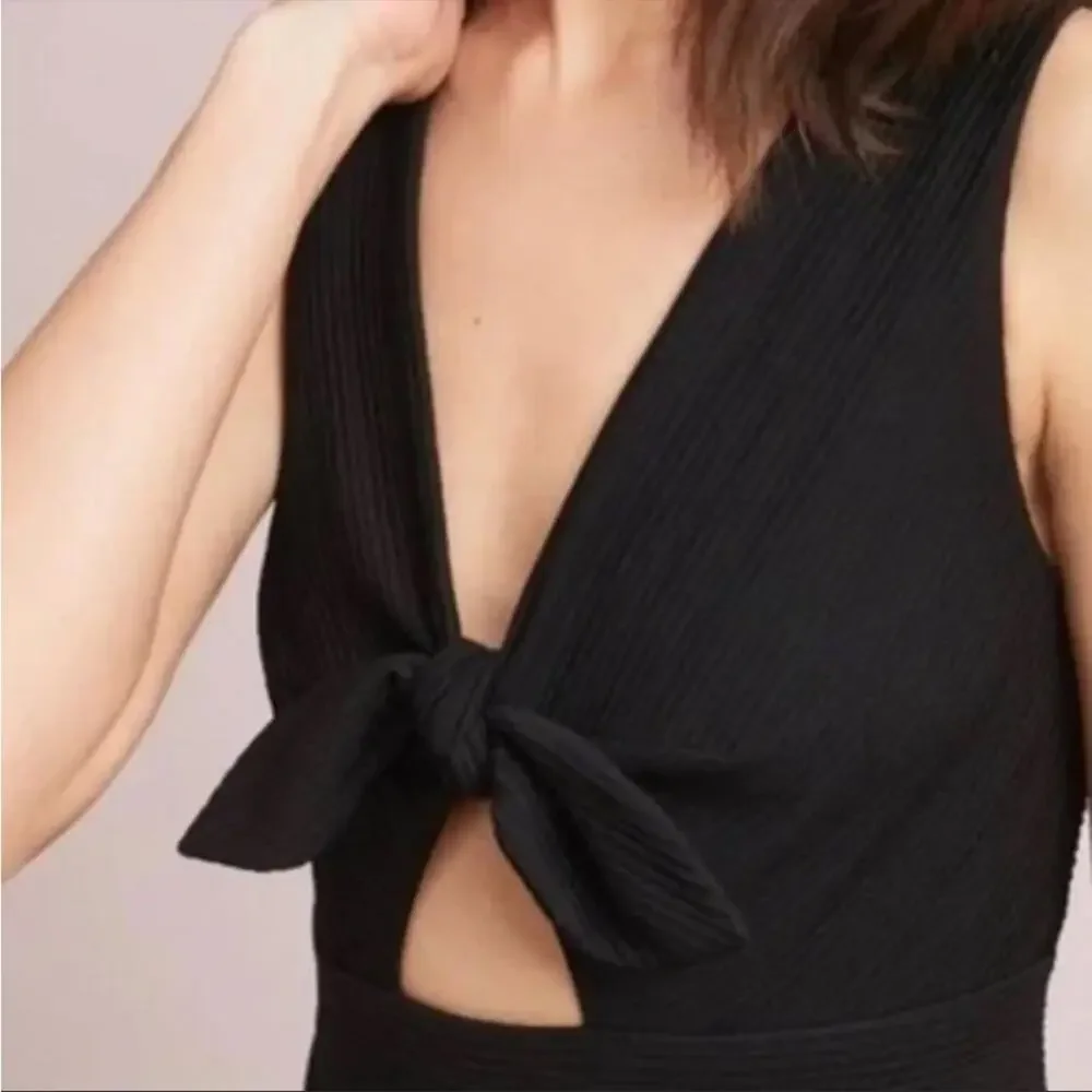 Anthropologie Hutch bow cut out black mini dress Sz S - Picture 2 of 8